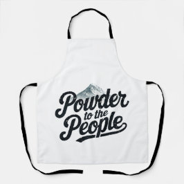 "Powder to the People" レトロスノーボード&スキー エプロン