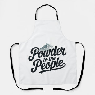 "Powder to the People" レトロスノーボード&スキー エプロン