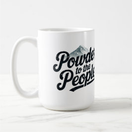 "Powder to the People" レトロスノーボード＆スキー コーヒーマグカップ