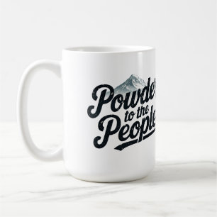 "Powder to the People" レトロスノーボード&スキー コーヒーマグカップ