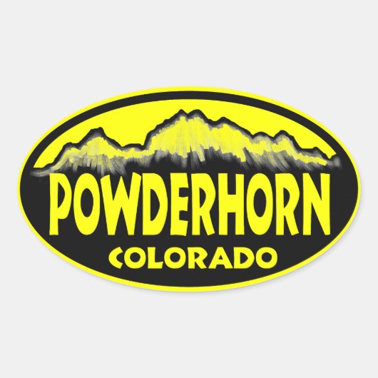 Powderhorn Colorado黄色の楕円形のシール 楕円形シール (正面)