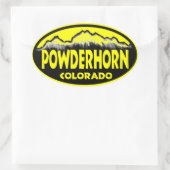 Powderhorn Colorado黄色の楕円形のシール 楕円形シール (バッグ)