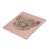Powdery pink Angels – Coat of arms Emblem baroque タイル (側面)