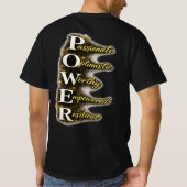 POWERモチベーションデザイン タイポグラフィTシャツ Tシャツ (裏面)