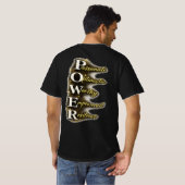 POWERモチベーションデザイン タイポグラフィTシャツ Tシャツ (裏面フル)