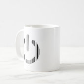 POWER BUTTON BAR CODE 起動パターンデザイン コーヒーマグカップ (正面左)