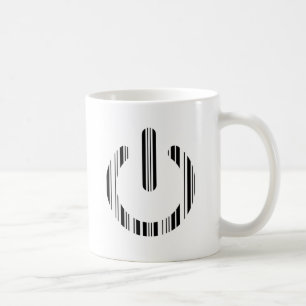 POWER BUTTON BAR CODE 起動パターンデザイン コーヒーマグカップ