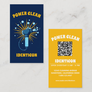 Power Clean Pressure Washer with QR code 名刺