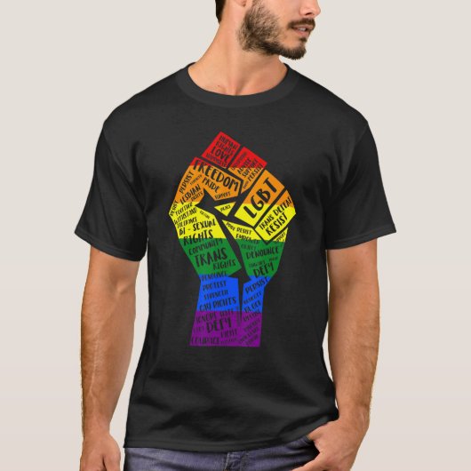 Power Fist Lgbt Gay Lesbian Transgender Bisexual P Tシャツ (正面)