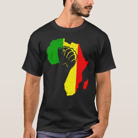 Power Hand African American Pride Black History Mo Tシャツ (正面)