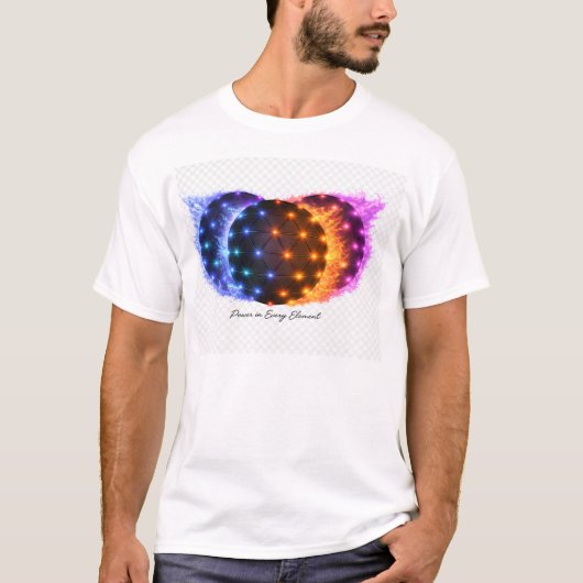 Power in Every Element | Fire & Ice Energy Sphere  Tシャツ (正面)
