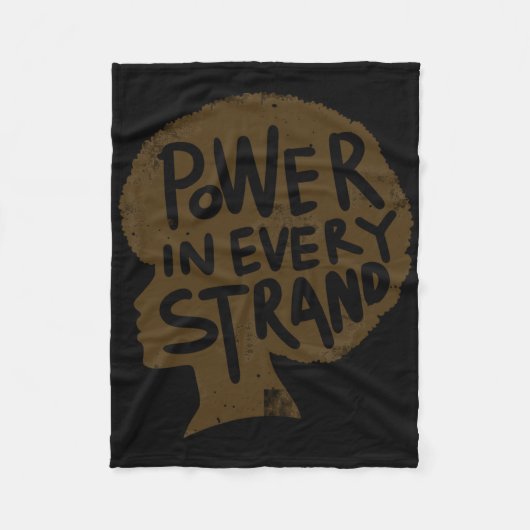 Power In Every Strand Afroプライドシール フリースブランケット (正面)