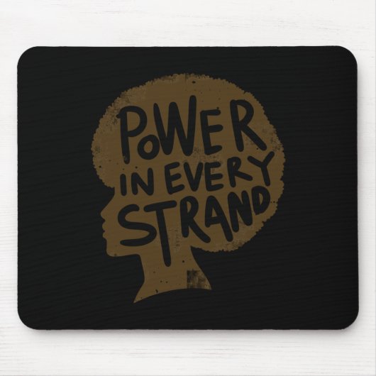 Power In Every Strand Afroプライドシール マウスパッド (正面)