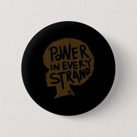 Power In Every Strand Afroプライドシール 缶バッジ (正面)