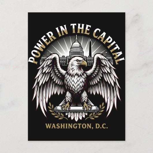 Power in the Capital Washington DC Bald Eagle Art ポストカード (正面)