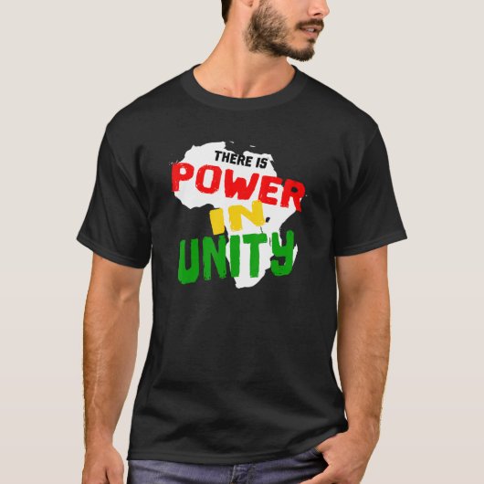 Power in Unity Black History Month 2023アフリカ地図 Tシャツ (正面)