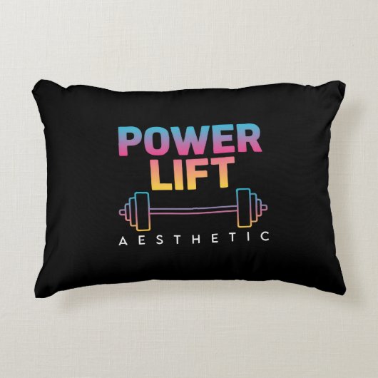 Power Lift Aesthetic Barbell Gradient Gym Tee アクセントクッション (正面)