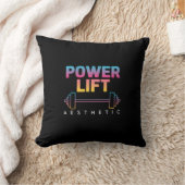 Power Lift Aesthetic Barbell Gradient Gym Tee クッション (ブランケット)