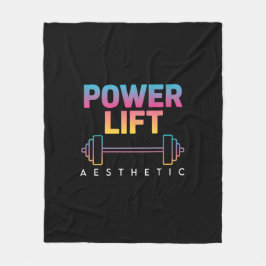 Power Lift Aesthetic Barbell Gradient Gym Tee フリースブランケット