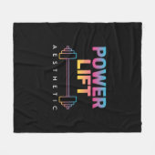 Power Lift Aesthetic Barbell Gradient Gym Tee フリースブランケット (正面(横))