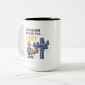 Power Line Worker "Duty" Illustration ツートーンマグカップ (正面左)