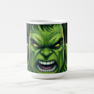 Power Monster Comic Mug – Green Muscular Creature  コーヒーマグカップ