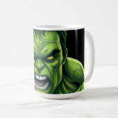 Power Monster Comic Mug – Green Muscular Creature コーヒーマグカップ (正面右)