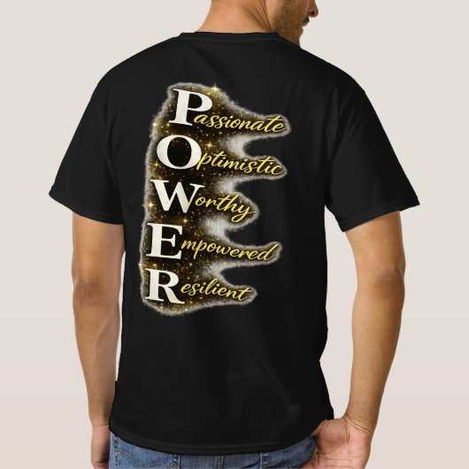 POWER Motivation Typography T-Shirt Tシャツ (裏面)