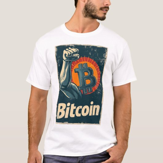 Power of Bitcoin Cryptocurrency Blockchain Design Tシャツ (正面)
