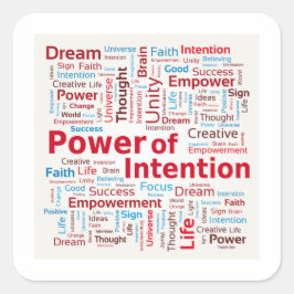 Power of Intention Word Cloudの成功カラフル スクエアシール