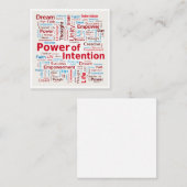 Power of Intention Word Cloudの成功カラフル スクエア名刺 (正面/裏面)