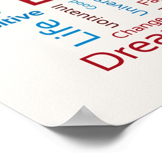 Power of Intention Word Cloudの成功カラフル ポスター (角)