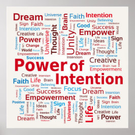 Power of Intention Word Cloudの成功カラフル ポスター