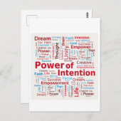 Power of Intention Word Cloudの成功カラフル ポストカード (正面/裏面)