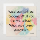 Power of Thought Buddha Watercolor Quote Art Card シーズンカード (正面/裏面)