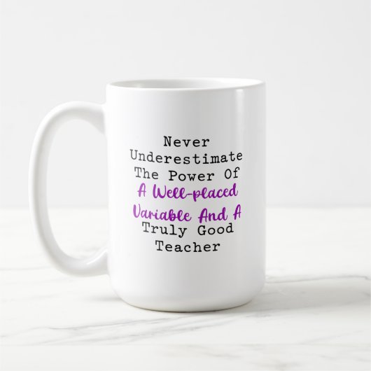 Power of Variable Good Teacher Math Wisdom コーヒーマグカップ (左)