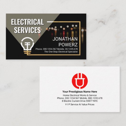 Power Outage Electrical Service 名刺 (正面/裏面)