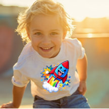 Power Pals™ ロケット楽しさいっぱいトドラーTシャツ - かわいい宇宙