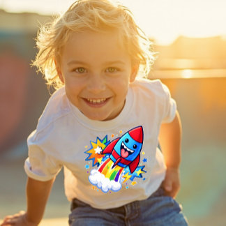 Power Pals™ ロケット楽しさいっぱいトドラーTシャツ - かわいい宇宙 トドラーTシャツ