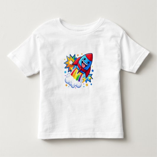 Power Pals™ Rocket Fun Toddler T-Shirt – Cute Spac トドラーTシャツ (正面)