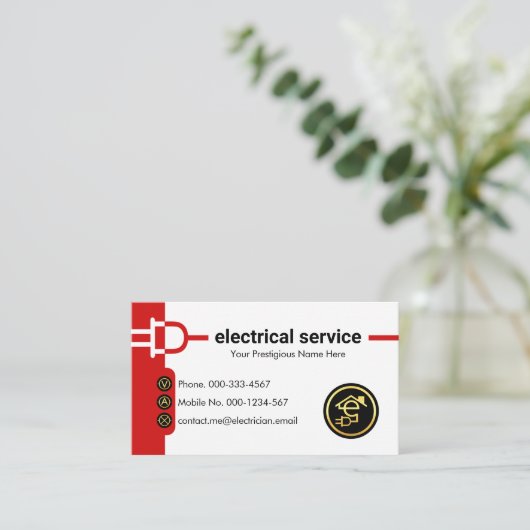 Power Plug Electric Supply Line 名刺 (スタンド正面)