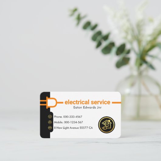 Power Plug Electrical Supply Line 名刺 (スタンド正面)