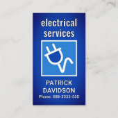 Power Plug On Blue Vignette 名刺 (正面)