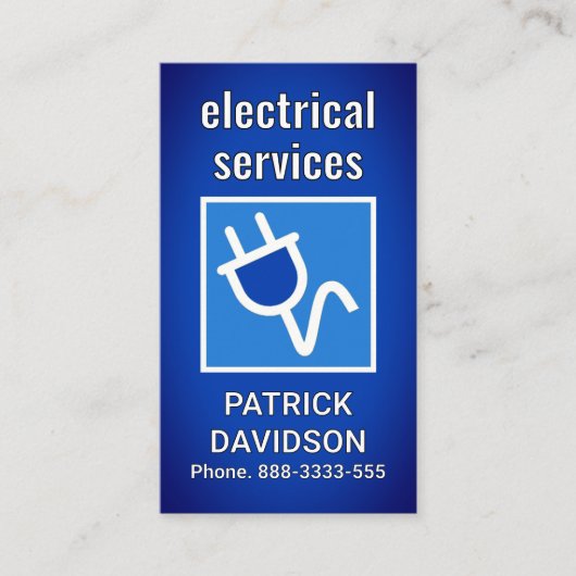 Power Plug On Blue Vignette 名刺 (正面)