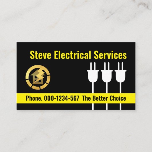 Power Plugs Charging Electrical Services 名刺 (正面)