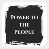 Power to the People t shirt political statement スクエアシール (正面)