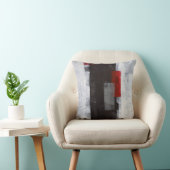 'Power Trip'ブラック、グレー、レッド抽象芸術アート枕 クッション (椅子)