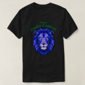 Power Under Control Minimal Cosmic Lion Face Tシャツ (デザイン正面)