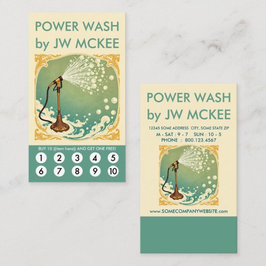 Power Wash Loyalty Punch Card ロイヤリティカード (正面/裏面)