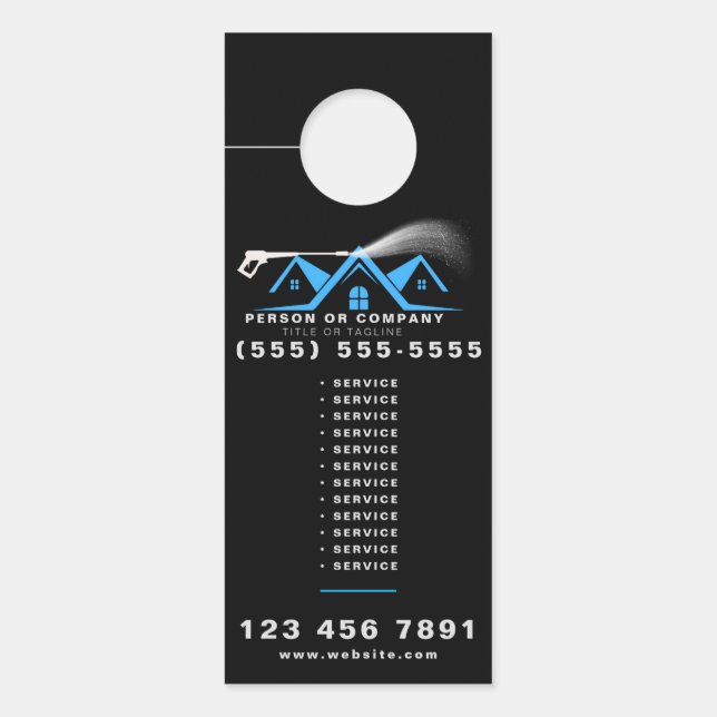 Power Washer House Cleaning Pressure Washing ドアノブサイン (正面)